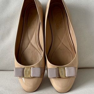 Salvatore Ferragamo parent leather ballet flats